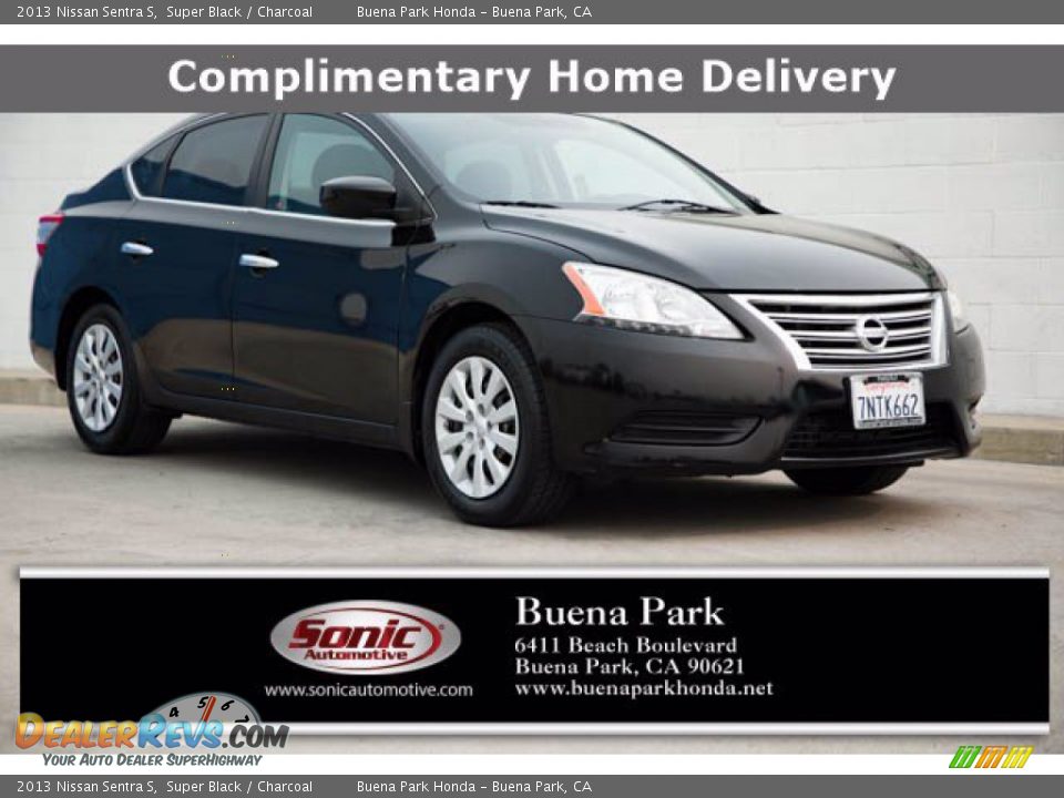 2013 Nissan Sentra S Super Black / Charcoal Photo #1