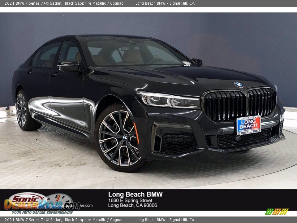 2021 BMW 7 Series 740i Sedan Black Sapphire Metallic / Cognac Photo #1