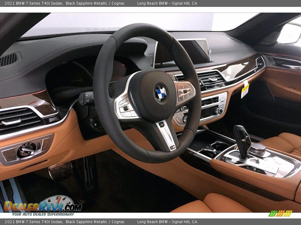2021 BMW 7 Series 740i Sedan Black Sapphire Metallic / Cognac Photo #7