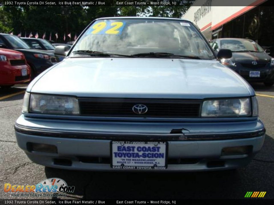 1992 Toyota Corolla DX Sedan Ice Blue Pearl Metallic / Blue Photo #2