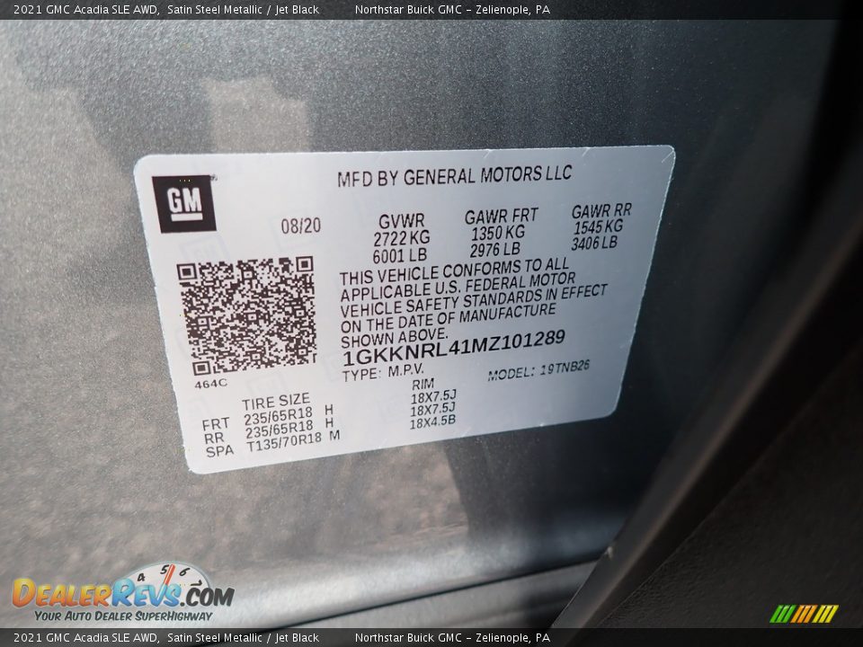 2021 GMC Acadia SLE AWD Satin Steel Metallic / Jet Black Photo #11