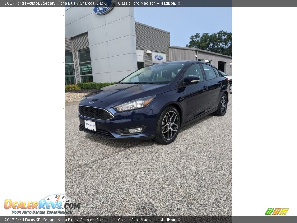 2017 Ford Focus SEL Sedan Kona Blue / Charcoal Black Photo #1