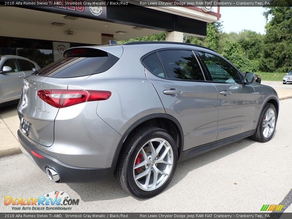 2018 Alfa Romeo Stelvio Ti AWD Stromboli Gray Metallic / Black/Red Photo #2