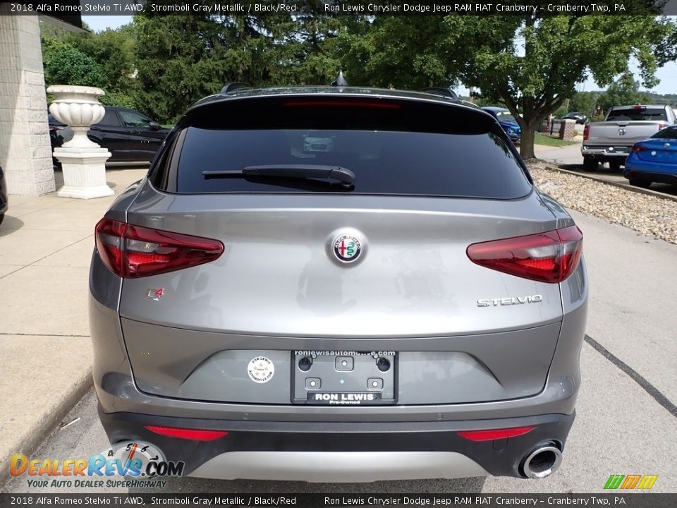 2018 Alfa Romeo Stelvio Ti AWD Stromboli Gray Metallic / Black/Red Photo #3