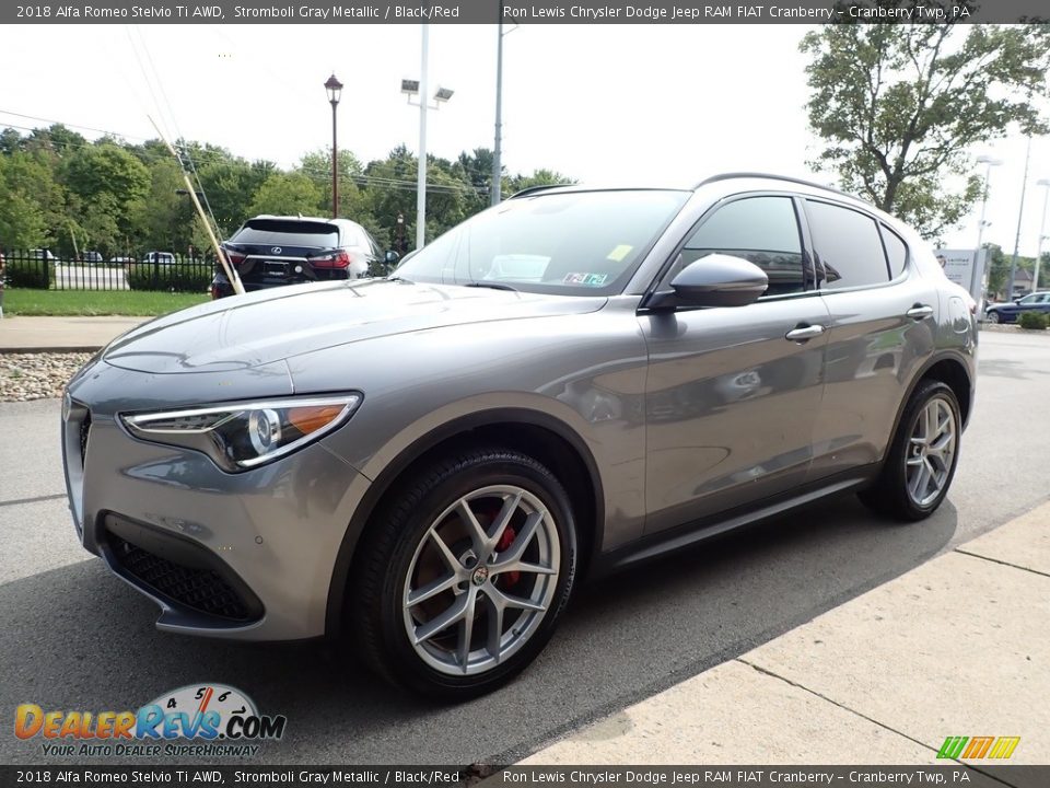 2018 Alfa Romeo Stelvio Ti AWD Stromboli Gray Metallic / Black/Red Photo #7