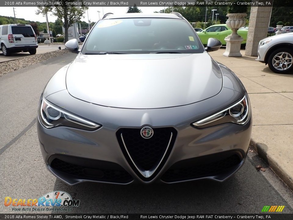 2018 Alfa Romeo Stelvio Ti AWD Stromboli Gray Metallic / Black/Red Photo #8