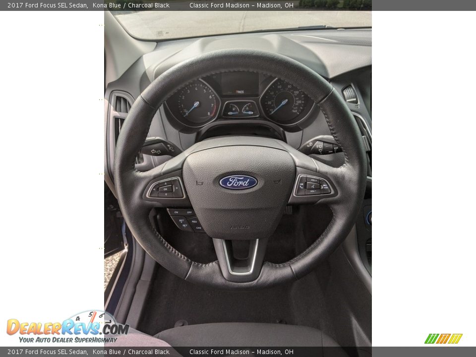 2017 Ford Focus SEL Sedan Kona Blue / Charcoal Black Photo #9