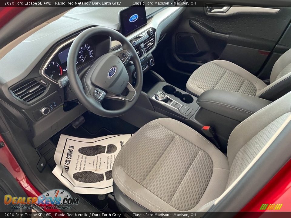 Dark Earth Gray Interior - 2020 Ford Escape SE 4WD Photo #5