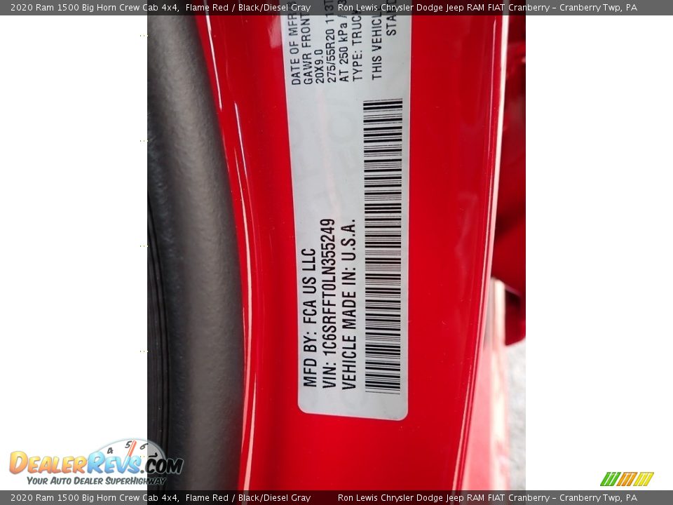 2020 Ram 1500 Big Horn Crew Cab 4x4 Flame Red / Black/Diesel Gray Photo #11