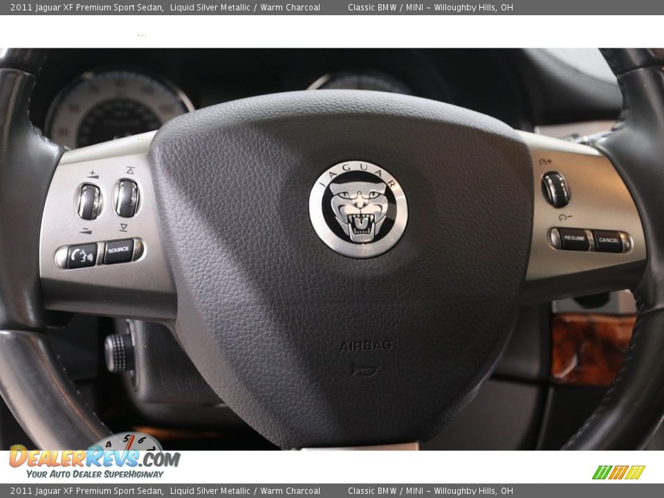 2011 Jaguar XF Premium Sport Sedan Liquid Silver Metallic / Warm Charcoal Photo #7