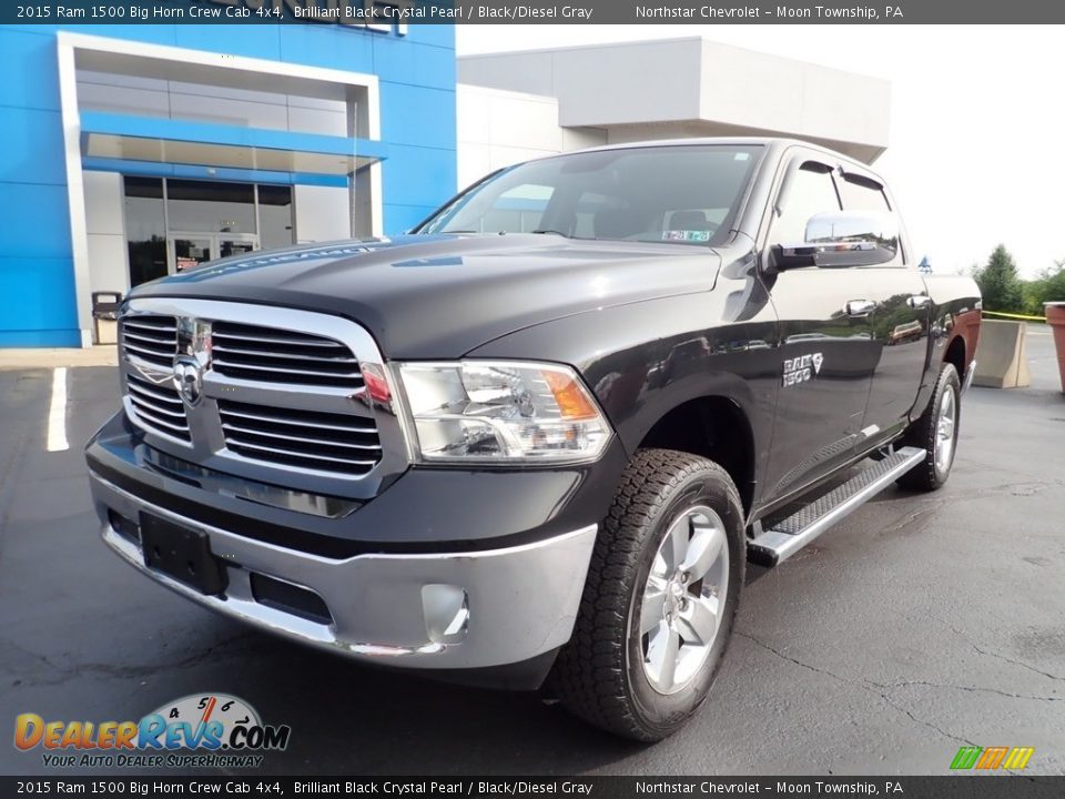 Brilliant Black Crystal Pearl 2015 Ram 1500 Big Horn Crew Cab 4x4 Photo #2