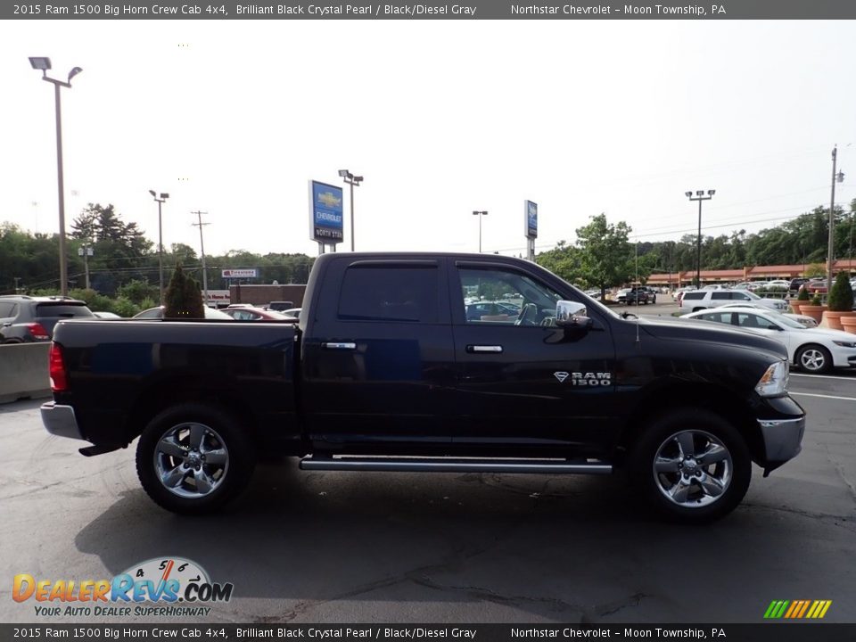 2015 Ram 1500 Big Horn Crew Cab 4x4 Brilliant Black Crystal Pearl / Black/Diesel Gray Photo #9