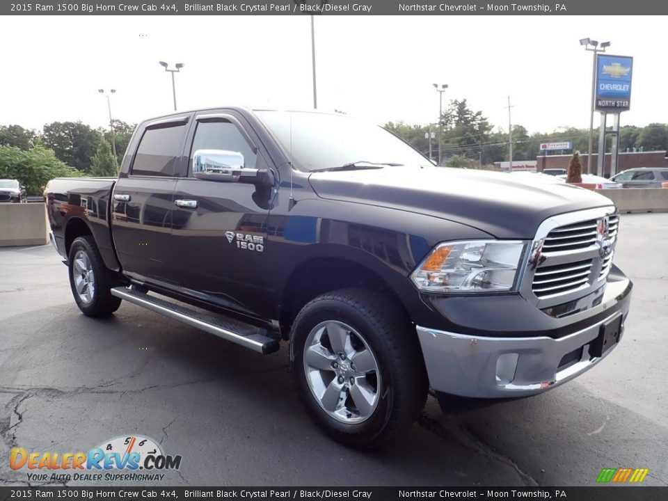 Brilliant Black Crystal Pearl 2015 Ram 1500 Big Horn Crew Cab 4x4 Photo #10