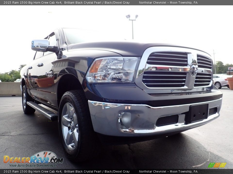 2015 Ram 1500 Big Horn Crew Cab 4x4 Brilliant Black Crystal Pearl / Black/Diesel Gray Photo #11