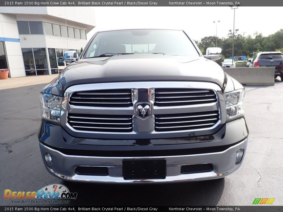 2015 Ram 1500 Big Horn Crew Cab 4x4 Brilliant Black Crystal Pearl / Black/Diesel Gray Photo #12