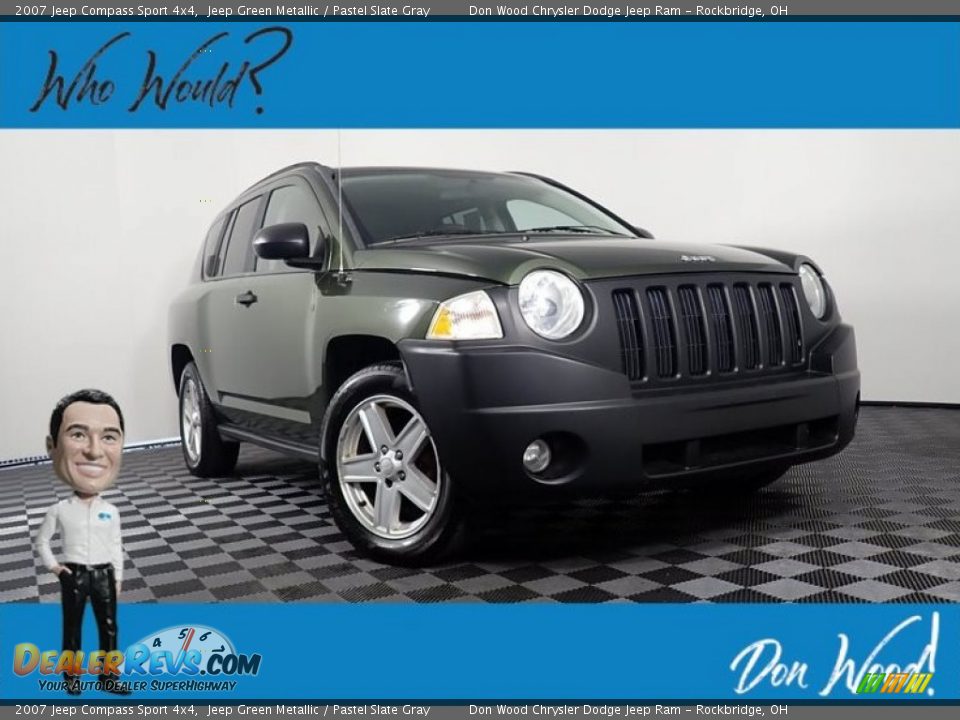 2007 Jeep Compass Sport 4x4 Jeep Green Metallic / Pastel Slate Gray Photo #1