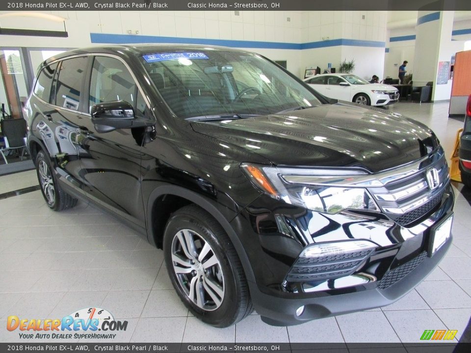 2018 Honda Pilot EX-L AWD Crystal Black Pearl / Black Photo #3