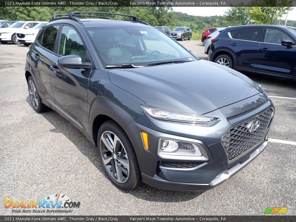 Front 3/4 View of 2021 Hyundai Kona Ultimate AWD Photo #3