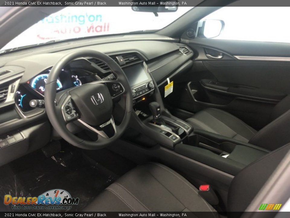 Black Interior - 2021 Honda Civic EX Hatchback Photo #8