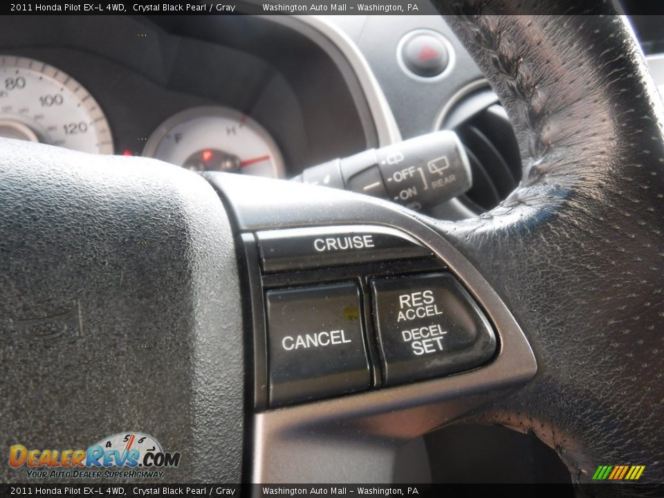 2011 Honda Pilot EX-L 4WD Crystal Black Pearl / Gray Photo #22