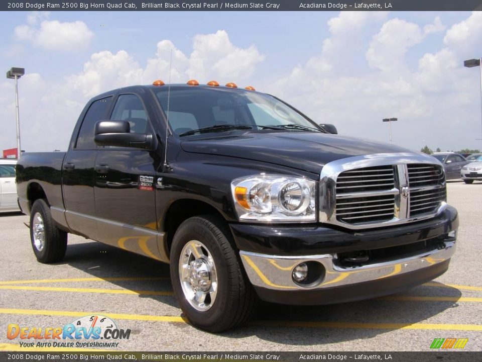 2008 Dodge Ram 2500 Big Horn Quad Cab Brilliant Black Crystal Pearl / Medium Slate Gray Photo #1