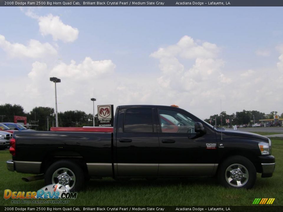2008 Dodge Ram 2500 Big Horn Quad Cab Brilliant Black Crystal Pearl / Medium Slate Gray Photo #2