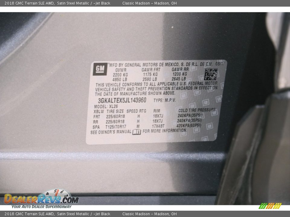 2018 GMC Terrain SLE AWD Satin Steel Metallic / ­Jet Black Photo #19