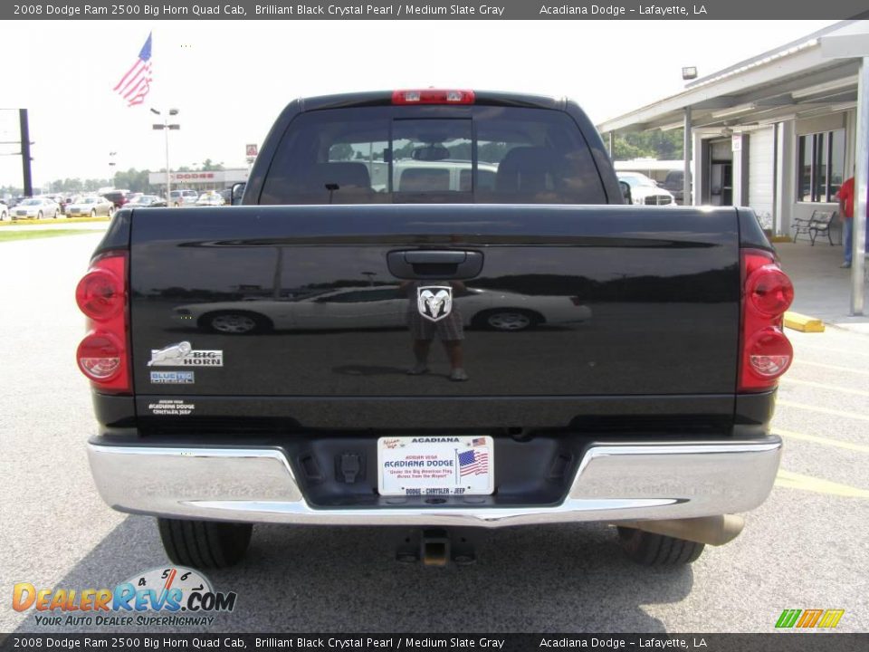 2008 Dodge Ram 2500 Big Horn Quad Cab Brilliant Black Crystal Pearl / Medium Slate Gray Photo #4