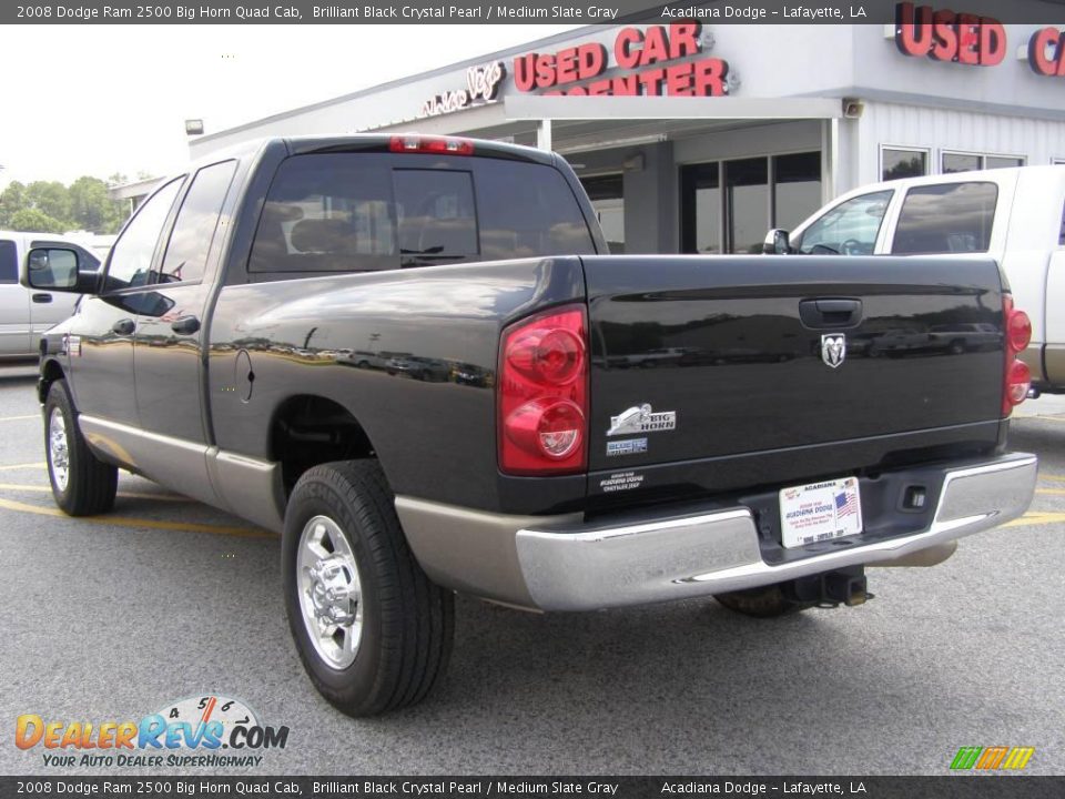 2008 Dodge Ram 2500 Big Horn Quad Cab Brilliant Black Crystal Pearl / Medium Slate Gray Photo #5