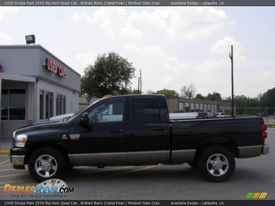 2008 Dodge Ram 2500 Big Horn Quad Cab Brilliant Black Crystal Pearl / Medium Slate Gray Photo #6