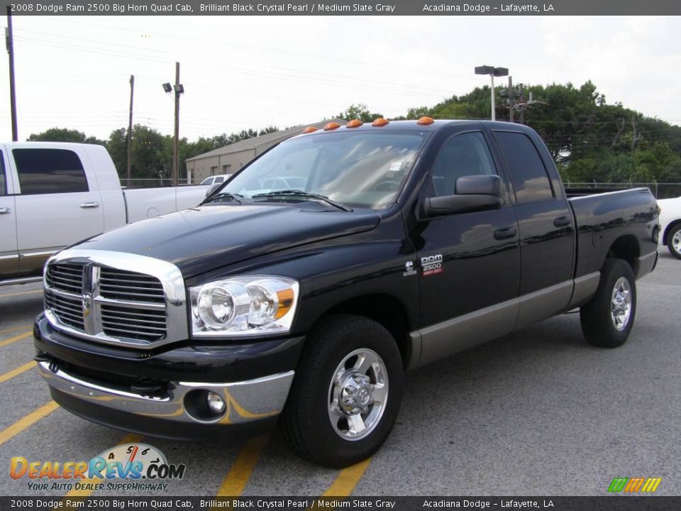 2008 Dodge Ram 2500 Big Horn Quad Cab Brilliant Black Crystal Pearl / Medium Slate Gray Photo #7