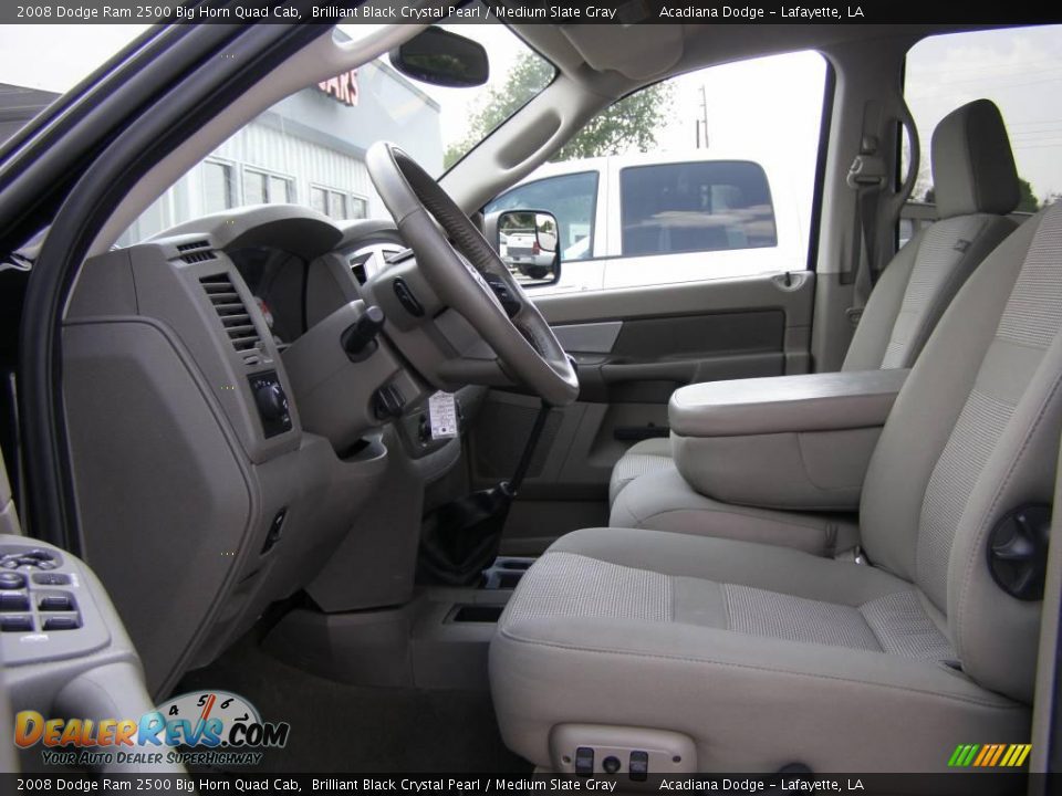 2008 Dodge Ram 2500 Big Horn Quad Cab Brilliant Black Crystal Pearl / Medium Slate Gray Photo #9