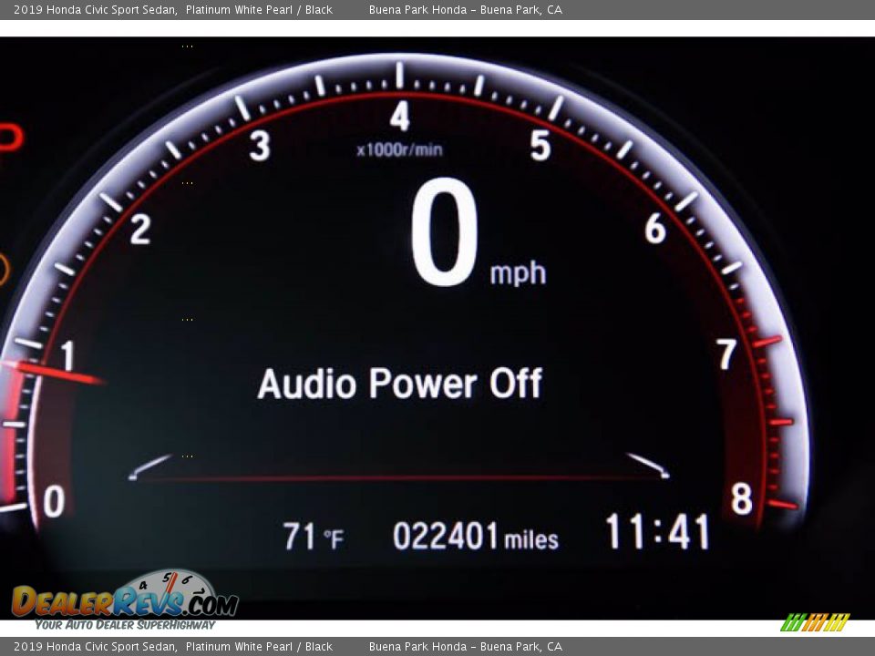2019 Honda Civic Sport Sedan Platinum White Pearl / Black Photo #6