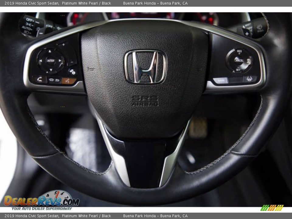 2019 Honda Civic Sport Sedan Platinum White Pearl / Black Photo #13