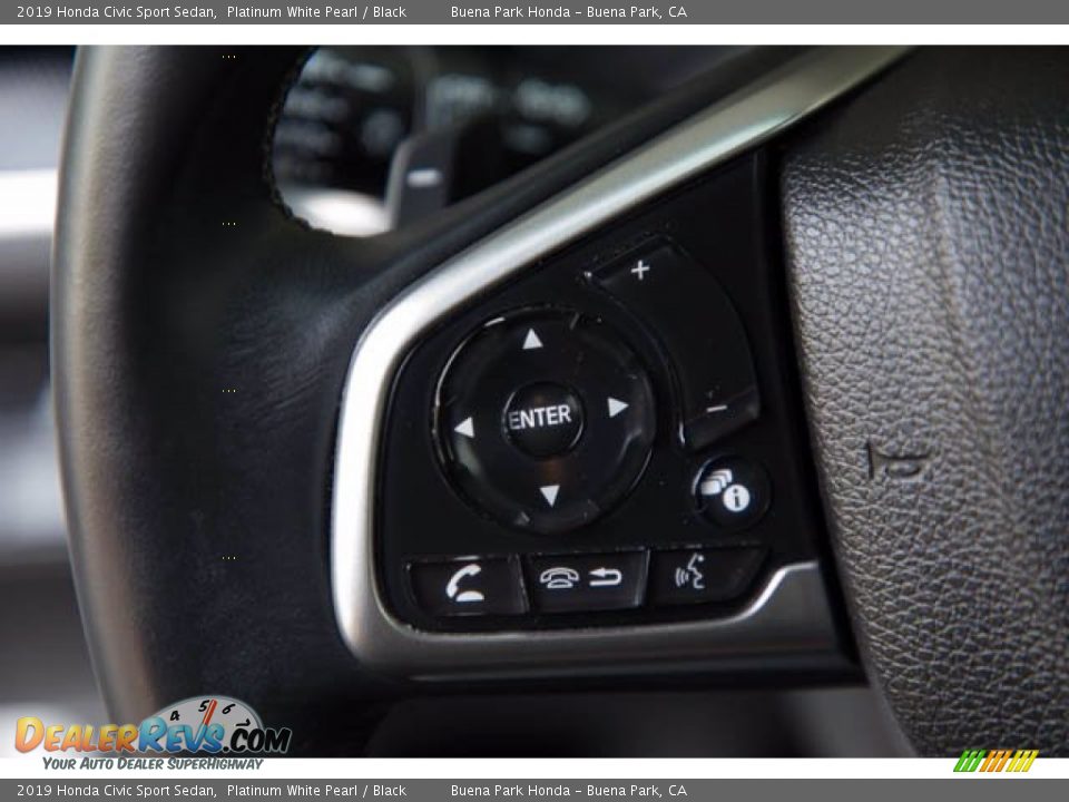 2019 Honda Civic Sport Sedan Platinum White Pearl / Black Photo #14