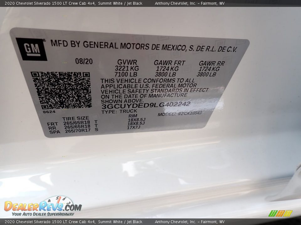 2020 Chevrolet Silverado 1500 LT Crew Cab 4x4 Summit White / Jet Black Photo #16