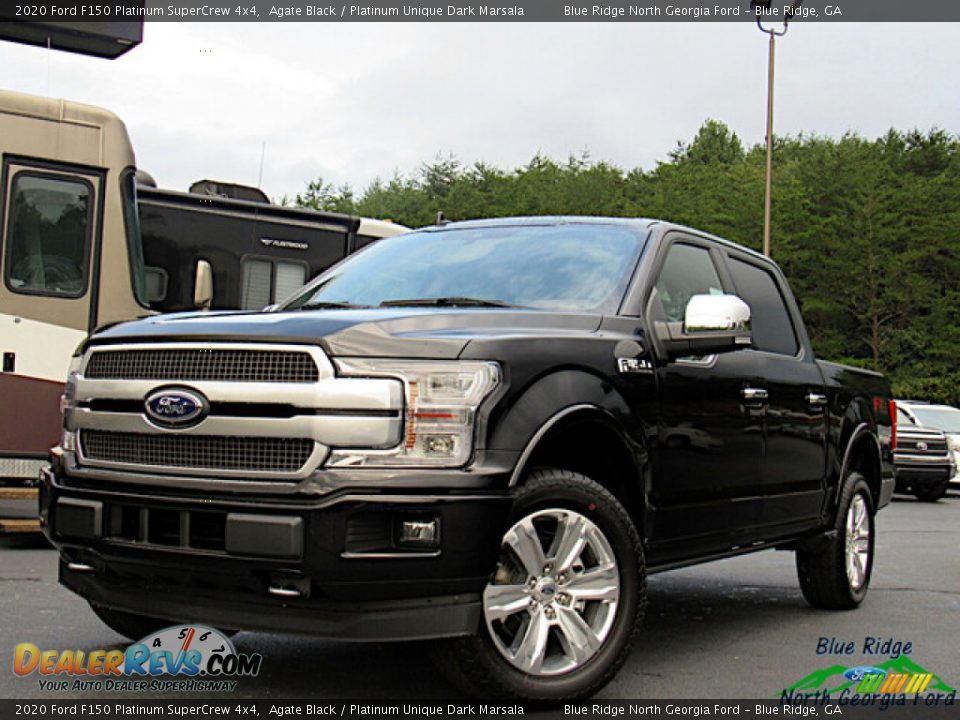 2020 Ford F150 Platinum SuperCrew 4x4 Agate Black / Platinum Unique Dark Marsala Photo #1