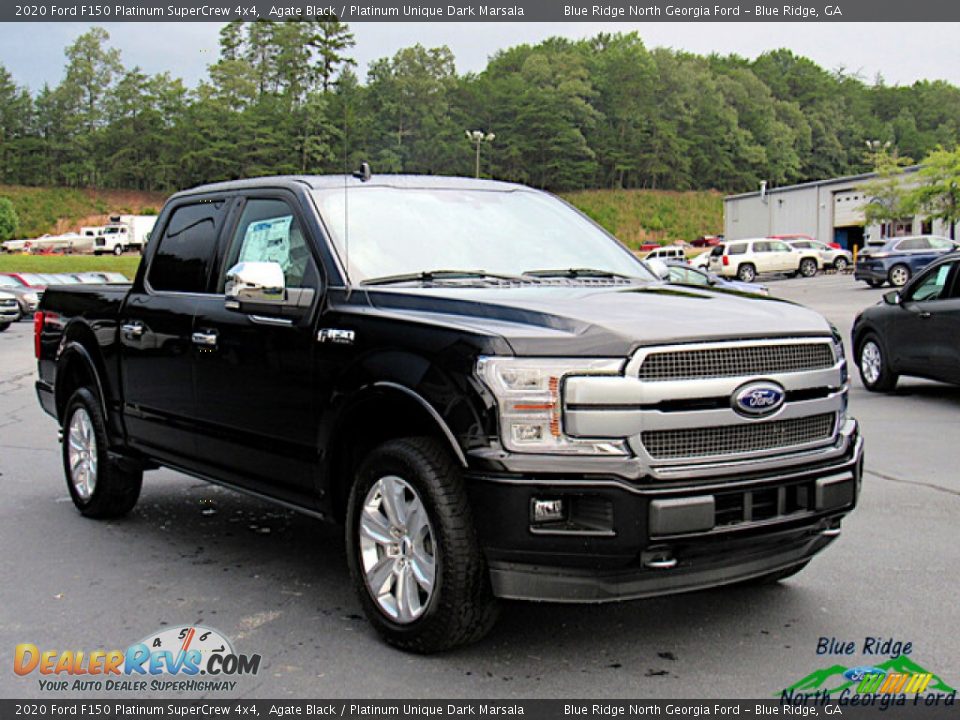 2020 Ford F150 Platinum SuperCrew 4x4 Agate Black / Platinum Unique Dark Marsala Photo #7