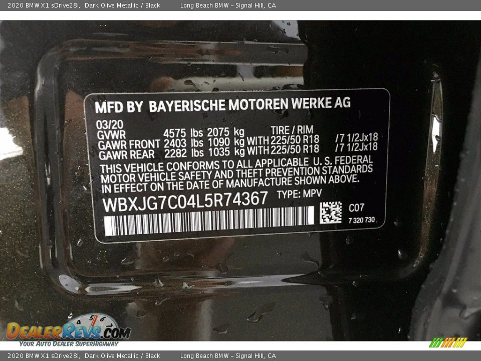 2020 BMW X1 sDrive28i Dark Olive Metallic / Black Photo #18