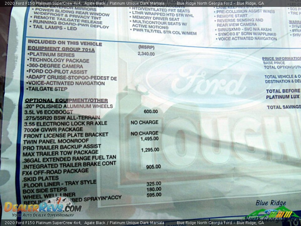 2020 Ford F150 Platinum SuperCrew 4x4 Agate Black / Platinum Unique Dark Marsala Photo #27