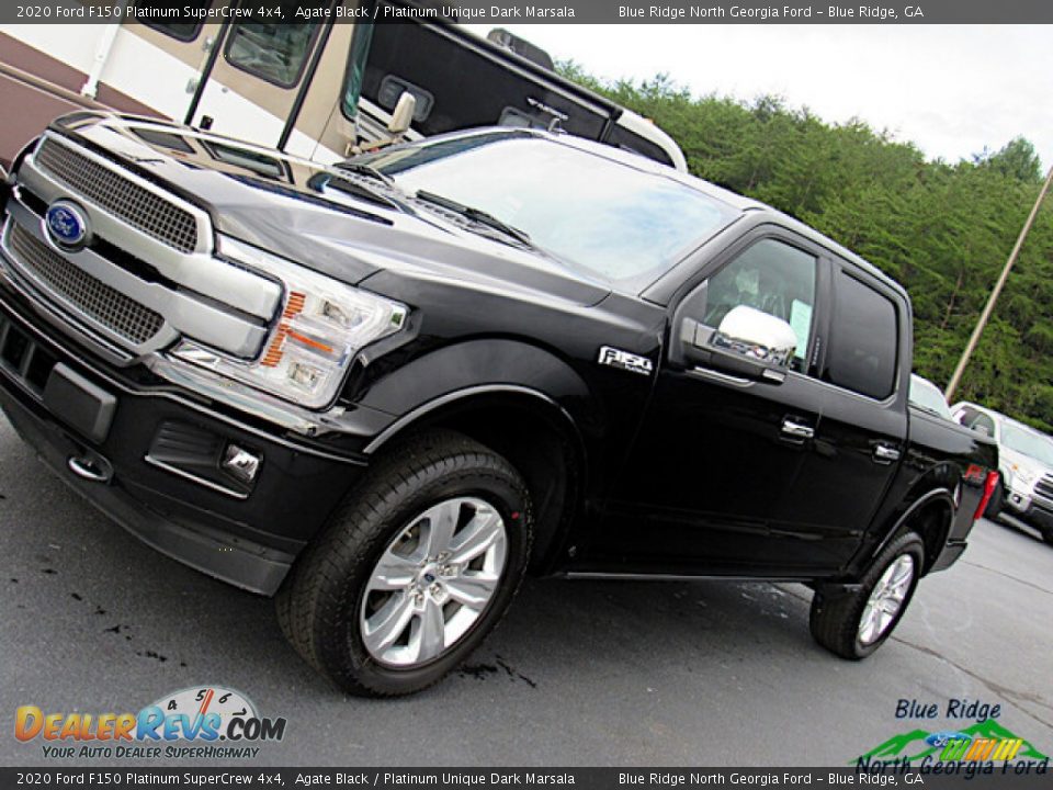 2020 Ford F150 Platinum SuperCrew 4x4 Agate Black / Platinum Unique Dark Marsala Photo #28