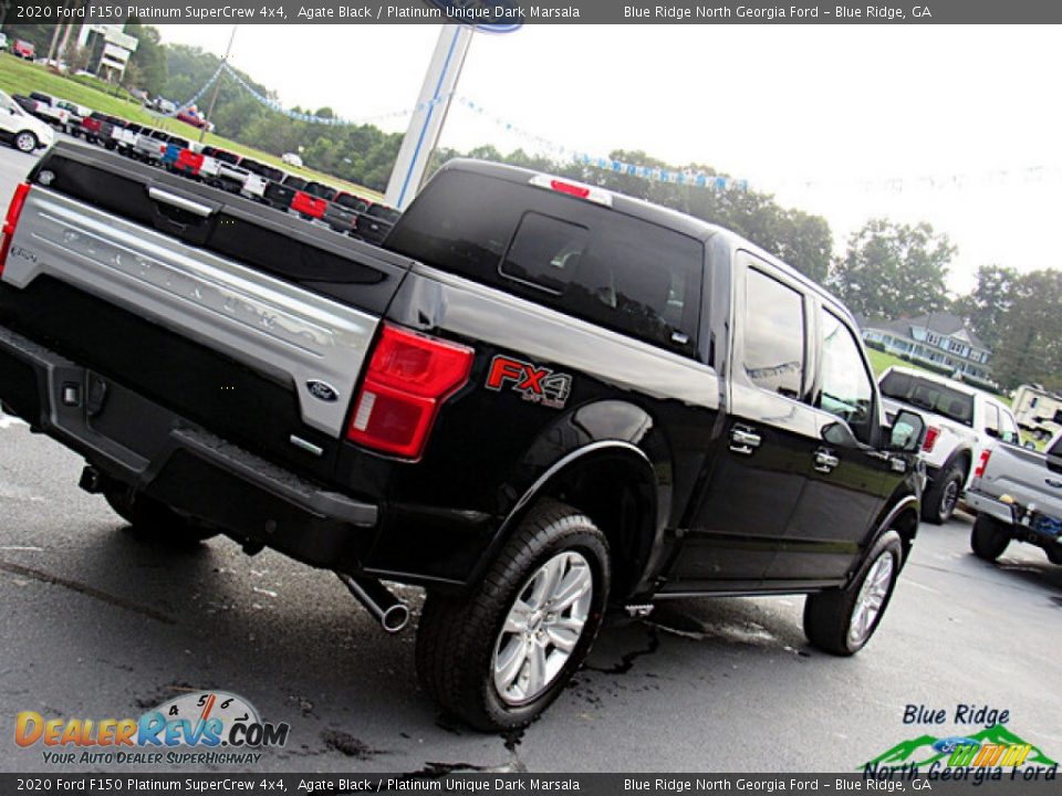 2020 Ford F150 Platinum SuperCrew 4x4 Agate Black / Platinum Unique Dark Marsala Photo #30