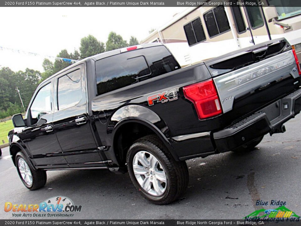 2020 Ford F150 Platinum SuperCrew 4x4 Agate Black / Platinum Unique Dark Marsala Photo #31