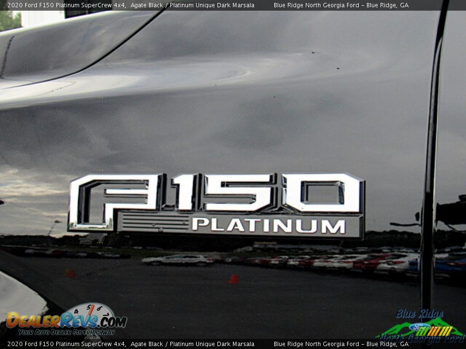2020 Ford F150 Platinum SuperCrew 4x4 Agate Black / Platinum Unique Dark Marsala Photo #32