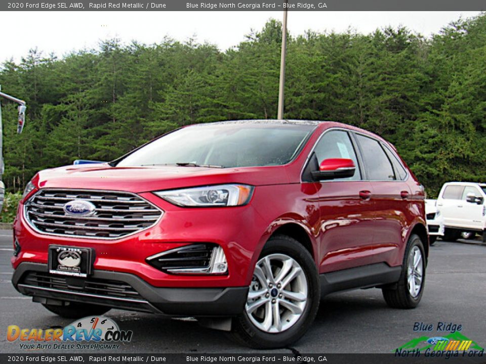 2020 Ford Edge SEL AWD Rapid Red Metallic / Dune Photo #1