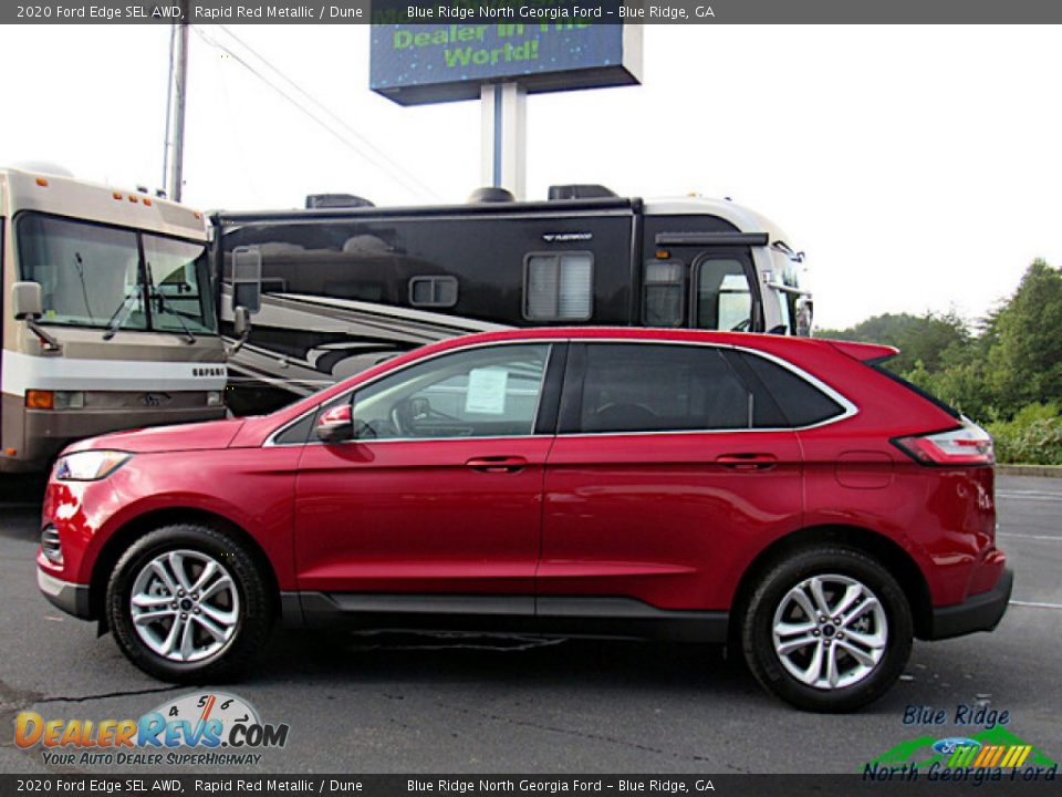 2020 Ford Edge SEL AWD Rapid Red Metallic / Dune Photo #2