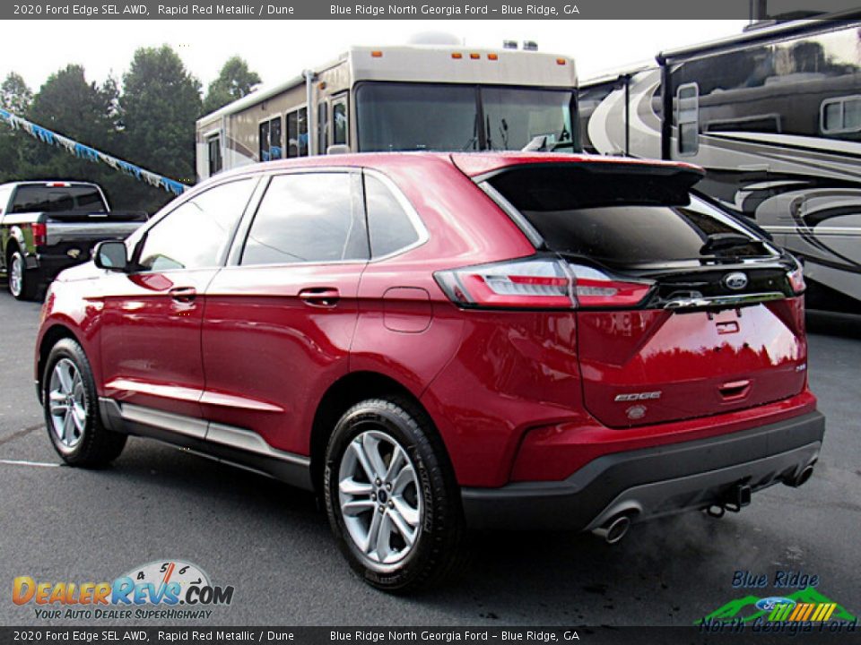 2020 Ford Edge SEL AWD Rapid Red Metallic / Dune Photo #3