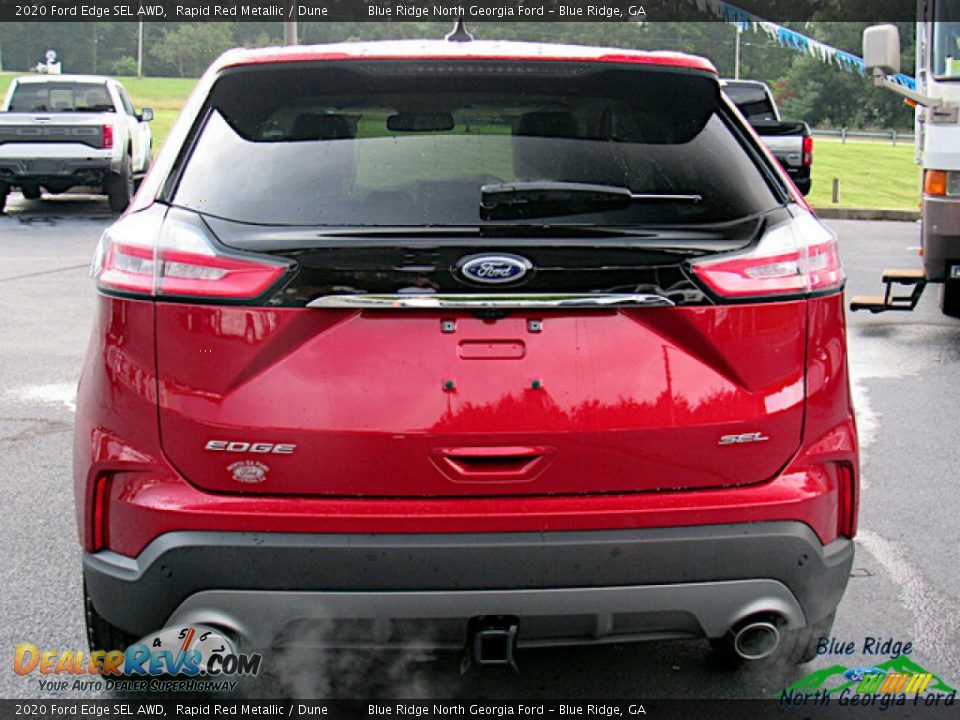 2020 Ford Edge SEL AWD Rapid Red Metallic / Dune Photo #4