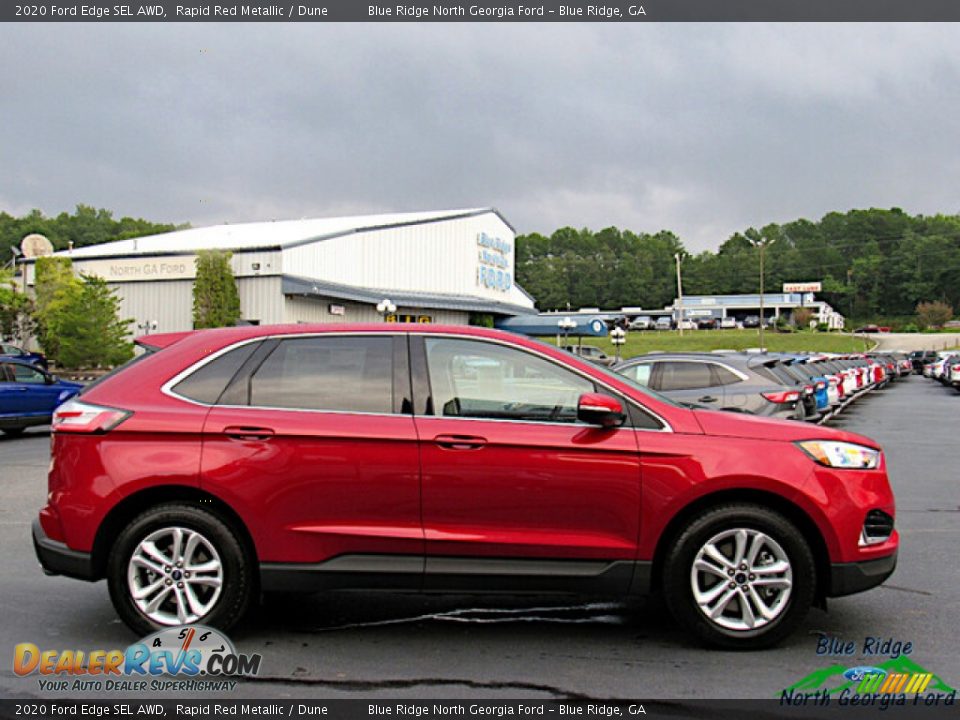 2020 Ford Edge SEL AWD Rapid Red Metallic / Dune Photo #6