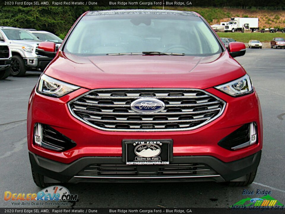 2020 Ford Edge SEL AWD Rapid Red Metallic / Dune Photo #8